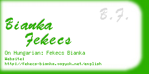 bianka fekecs business card